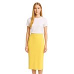 Mizalle Sarı Rayon Triko Midi Kalem Etek