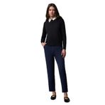 Mizalle Tek Pile Basic Beli Lastikli Günlük Lacivert Kumaş Pantolon