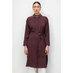 Mizalle Tencel Karışımlı Uzun Mürdüm Rengi Tunik