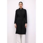Mizalle Tencel Karışımlı Uzun Siyah Tunik