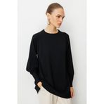 Mizalle Yuvarlak Yaka Balon Kollu Haki Rayon Tunik