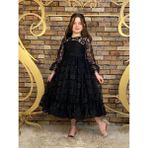 Mj Kids Dantelli Elit Model Çocuk Abiye Elbise - 7 Yaş - Siyah
