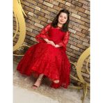 Mj Kids Dantelli Elit Model Çocuk Abiye Elbise - 8 Yaş - Kırmızı