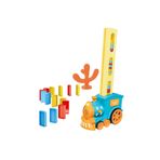 MJ TOYS Domino Taşı Dizen Tren Pilli Sesli Işıklı Hareketli 60 Parça Eğitici Tren Oyunu