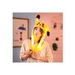 MJ TOYS Sanrio Pikaçu Şapka Kulakları Hareket Eden Şapka Işıklı Modlu Peluş Pikachu Şapka Bere Işıklı Şapka