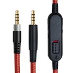 MJKOR Yedek Ses AUX Kablosu HyperX Cloud Mix ve Cloud Alpha Oyun Kulaklığı ile Uyumlu, Sıralı Sessiz ve Ses Kontrolü (Sıralı Mikrofon Yok, Kırmızı)
