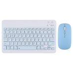 Mk-4 Kablosuz Ergonomik Apple-Android-Windows Manyetik Tablet Kılıf Uyumlu Klavye Mouse Kiti(Türkçe Q Klavye) (MAVİ)