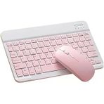 Mk-4 Kablosuz Ergonomik Apple-Android-Windows Manyetik Tablet Kılıf Uyumlu Klavye Mouse Kiti(Türkçe Q Klavye) (PEMBE)