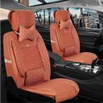 Mk Express dacia Sandero Stepway Uyumlu Ön Arka 5 Li Set Yarı Deri London Serisi Oto Koltuk Kılıfı Tarçın Renk