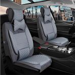 Mk Express geely Emgrand Uyumlu Ön Arka 5 Li Set Yarı Deri London Serisi Oto Koltuk Kılıfı Füme Renk