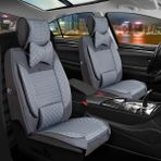 Mk Express Kia Capital Uyumlu Ön Arka 5 Li Set Yarı Deri Karona Serisi Oto Koltuk Kılıfı Füme Renk