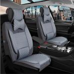 Mk Express peugeot 307 Uyumlu Ön Arka 5 Li Set London Serisi Oto Koltuk Kılıfı Füme Renk