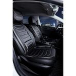 Mk Express renault Clio 5 Uyumlu Ön Arka 5 Li Set Pastel Serisi Oto Koltuk Kılıfı Siyah Beyaz Renk - Siyah - Beyaz