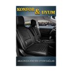 Mk Express Renault Kadjar Lüx Deri Oto Koltuk Kılıfı Ön Arka Takım Elit Serisi Tam Siyah - Universal