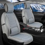 Mk Express Renault Latitude Uyumlu Ön Arka 5 Li Set Yarı Deri Norveç Serisi Oto Koltuk Kılıfı Açık Gri Renk