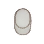 MK HOMETEKS Mk-hometeks Sade Oval Büyük Model Bej Püsküllü Beyaz 2’li Banyo Paspas Takımı
