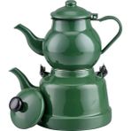 M&K Kitchen Ebru Emaye Yeşil Çaydanlık Takımı Vintage Nostalji Orta Boy Eçty-03