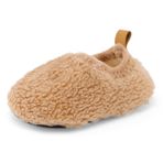 MK MATT KEELY Çocuklar Erkek Kız Sherpa Polar Terlik 1-7 Yaş Hafif Kaymaz Ev Ayakkabıları Toddler için, bej, 7/7.5 UK Child