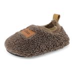 MK MATT KEELY Çocuklar Erkek Kız Sherpa Polar Terlik 1-7 Yaş Hafif Kaymaz Ev Ayakkabıları Toddler için, kahverengi, 9/9.5 UK Child