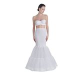 MK MODA ATELİER 2 Telli 5 Fırfırlı Balık, Helen Gelinlik Abiye Için Rahat Adım Yürüme Jupon Tarlatan J-822C ekru M