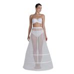 MK MODA ATELİER 3 Telli A Kesim Elastik Bantlı Gelinlik, Abiye, ve Kaftan için Rahat Adım Yürüme Jupon Tarlatan J-903ED ekru M