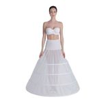 MK MODA ATELİER 4 Telli Elastik Korseli Jupon A Kesim Gelinlik, Kaftan ve Abiye için Tarlatan J-157C ekru M
