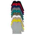 MK Mukko Kids Çocuk Uzun Kollu Tişört-Kız Erkek Çocuk Uzun Kollu Tshirt-10'Lu Set Basic Mevsimlik Üst Badi T-shirt