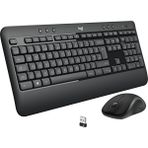 MK540 Kablosuz Klavye ve Mouse Seti, Unifying USB Alıcı, 10 M Kullanım Mesafesi, Sıvı Dökülmesine Dayanıklı, Ayarlanabilir Yükseklik, Siyah