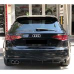 MKG Audi A3 Hb 8V Sportback Rieger Arka Ek Difüzör Piona Black 2012 - 2016 Sol Çift Egzoz Çıkışlı