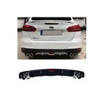 MKG Otomotiv Ford Focus 3 Siyah Difüzör 4 Uyumlu Krom Egzoz Görünümlü Difizör Arka Ek Body Kit 2012 - 2017