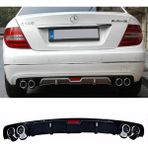 MKG Otomotiv Mercedes C180 Siyah Difüzör 4 Krom Egzoz Görünümlü Difizör Arka Ek Body Kit
