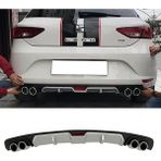 MKG Otomotiv Seat Leon Mk3 Style Gri Difüzör 4 Krom Egzoz Görünümlü Difizör Arka Ek Body Kit 2012 - 2016