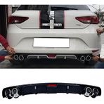 MKG Otomotiv Seat Leon Mk3 Style Siyah Difüzör 4 Krom Egzoz Görünümlü Difizör Arka Ek Body Kit 2012 - 2016