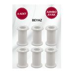 MKLAKS Jumbo Plastik Ayarlanabilir Dolap Mobilya Koltuk Kanepe Baza Ayağı 6lı Paket Beyaz Ayakları 10 Cm