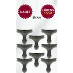 MKLAKS Lükens Ayak (SİYAH) Plastik 15cm Mobilya Baza Masa Dolap Ayağı 8'li Paket– Dayanıklı Ve Şık Tasarım