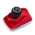 MKptopia 12 mm Vites Kolu, Gaitor Boot Vites Kolu, V-W Golf 4 R32 Bo-ra Je-tta 1999 – 2005 – 5 vitesli yuvarlak başlık, kırmızı ve siyah