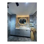 MKS Design Ledli Köşegen Banyo Aynası / Ledli Ayna / Köşegen Ayna / Asimetrik Ayna / Işıklı Banyo Aynası