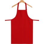 MKWorkwear isim Nakış Seçenekli - Classic Aşçı Önlük Boydan Askılı – Modern Mutfak Önlüğü | Erkek & Kadın Kullanıma Uygun | Kişiye Özel Üniforma ve İş Elbiseleri - Standart - Kırmızı