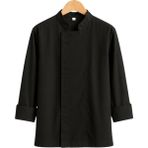 MKWorkwear İsim Nakış Seçenekli - Forte Şef Ceketi – Modern Aşçı Kıyafeti | Erkek & Kadın Kullanıma Uygun | Kişiye Özel Üniforma ve İş Elbiseleri - XL - Siyah
