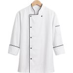 MKWorkwear İsim Nakış Seçenekli - Osaka Şef Ceketi – Modern Aşçı Kıyafeti | Erkek & Kadın Kullanıma Uygun | Kişiye Özel Üniforma ve İş Elbiseleri - 2XL - Beyaz - Siyah