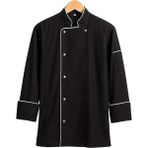 MKWorkwear isim Nakış Seçenekli - Osaka Şef Ceketi – Modern Aşçı Kıyafeti | Erkek & Kadın Kullanıma Uygun | Kişiye Özel Üniforma ve İş Elbiseleri - XL - Siyah - Beyaz