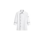 MKWorkwear OSAKA Şef Ceketi – Modern Aşçı Kıyafeti | Erkek & Kadın Kullanıma Uygun | Kişiye Özel Üniforma ve İş Elbiseleri (Beyaz-Siyah Biyeli, M)