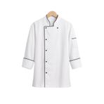 MKWorkwear OSAKA Şef Ceketi – Modern Aşçı Kıyafeti | Erkek & Kadın Kullanıma Uygun | Kişiye Özel Üniforma ve İş Elbiseleri (Beyaz-Siyah Biyeli, XL)