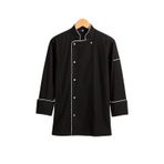 MKWorkwear OSAKA Şef Ceketi – Modern Aşçı Kıyafeti | Erkek & Kadın Kullanıma Uygun | Kişiye Özel Üniforma ve İş Elbiseleri (Siyah-Beyaz Biyeli, S)