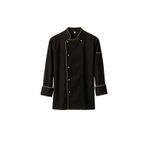 MKWorkwear OSAKA Şef Ceketi – Modern Aşçı Kıyafeti | Erkek & Kadın Kullanıma Uygun | Kişiye Özel Üniforma ve İş Elbiseleri (Siyah-Gold Biyeli, L)