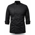 MKWorkwear VENTO Şef Ceketi – Modern Aşçı Kıyafeti | Erkek & Kadın Kullanıma Uygun | Kişiye Özel Üniforma (Siyah, S)