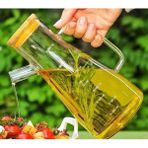 ml Bambu Kapaklı Cam Yağdanlık Sirkelik Süt Saklama Su Sürahisi - 900 ml