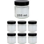 ml Kavanoz Metal Derin Kapaklı 255 cc Şeffaf Reçel Marmelat Cam Kavanoz Deep 6 Adet Altın Kapak