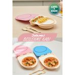 M&L LUNCH BOX 3 Bölmeli Beslenme Kutusu - Kendinden Kaşıklı Çatallı Kapaklı Mama Kabı (500 ml)