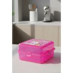 M&L Lunch Box 4 Bölmeli Beslenme Kutusu - Kaşık ve Çatal Setli Okul Beslenme Kabı - Pembe Unicorn
